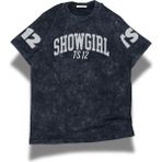 Unisex Showgirl Ts 12 Kol Baskılı Yıkamalı T-Shirt, Oversize Taylor Swift Temalı Vintage Tişört - Siyah - 2XL