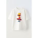 Unisex Simson Kaykay Tasarım Baskılı Pamuk Beyaz Oversize T-Shirt - XL