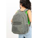Unisex Sırt Çantası Hafif Yağmur Geçirmez Klinkır Kumaş Laptop Bölmeli Seyahat Çantası 43*30 cm - 43 x 30 cm - Gri