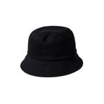Unisex Siyah Bucket Hat - Pamuklu Gabardin Güneş Koruyucu Katlanabilir Balıkçı Şapkası