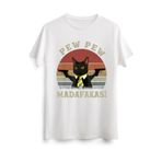 Unisex Siyah Cat Vintage Pewpewpew Madafakas Cat Tişört Crazy Pew Vintage - Ds1147 Beyaz L