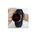 Unisex Siyah Dijital Led Watch Bakır Silikon Kordon Kol Saat St-303483