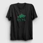 Unisex Siyah Göktürk Bayrağı Türk Yazılı Kurt Bozkurt T-Shirt 474910TT