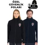 Unisex Siyah Polar Mont, Nakışlı, Reflektörlü, Güvenlik Özellikli - Seçenek 1