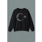 Unisex Siyah Sweatshirt Atatürk Tc Türk Bayrağı Osmanlıca Hat Baskılı Sweat