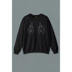 Unisex Siyah Sweatshirt Boy Bye Funny Minimal Çizim Y2K Güle Güle Baskılı Sweat Siyah
