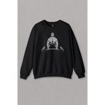Unisex Siyah Sweatshirt Gym Fitness Halter Sporcu Vücut Bodybulding Baskılı Sweat Siyah