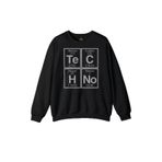Unisex Siyah Sweatshirt Techno Festival Music House Periyodik Tablo Baskılı Sweat Siyah