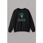 Unisex Siyah Sweatshirt Thresh Eat Sleep Hook League Lol Oyun GamerBaskılı Sweat
