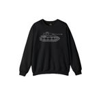 Unisex Siyah Sweatshirt Tiger I Panzer Tank Wehrmacht Wh Wk2 Wwii War Baskılı Sweat Siyah