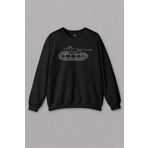 Unisex Siyah Sweatshirt Tiger I Panzer Tank Wehrmacht Wh Wk2 Wwii War Baskılı Sweat