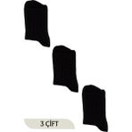 Unisex Siyah Tenis Soket Çorap Kolej 3'lü Paket - 36 - 40
