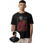 Unisex Slipknot Ense Baskılı Tişört, Oversize Rock Band Temalı Bisiklet Yaka T-Shirt - Siyah