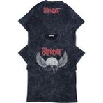 Unisex Slipknot Ense Baskılı Yıkamalı T-Shirt, Oversize Rock Band Temalı Vintage Tişört - Siyah - XL