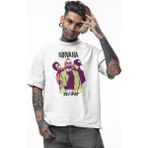 Unisex Smells Like Teen Spirit Yazılı Tişört, Oversize Rock Band Nirvana Baskılı T-Shirt - Beyaz - 4XL