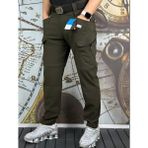 Unısex Softshell Su Dayanıklı ve Rüzgar Geçirmez Içi Polarlı Kışlık Taktik Pantolon - 4XL - Haki