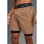 Unisex Şort,astarlı Şort,gym Şort, Fitness Şort,gizli Cepli Şort, Fitness Taytlı Şort - Bej