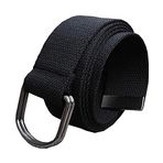 Unisex Spor Halka Tokalı Taktik Siyah Bez Kemer 120cm Siyah