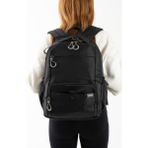 Unisex Su Geçirmez Kumaş Laptop Bölmeli Günlük, Seyehat ve Okul Sırt Çantası - Siyah