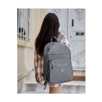 Unisex Suya Dayanıklı Büyük Boy Krinkıl Kumaş Çok Gözlü Koyu Gri Laptop Okul Ve Seyahat Sırt Çantası