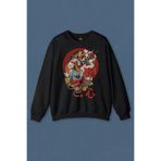 Unisex Sweatshirt Annya Maske Oni Japanese Demon Mask Japon Baskılı Sweat Siyah