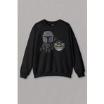 Unisex Sweatshirt Baby Yoda Mando Figür The Mandalorian Bebek Yoda Star Wars Baskılı Sweat