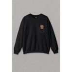 Unisex Sweatshirt Bebek Groot Marvel Galaksinin Koruyucuları Cep Baskılı Sweat Siyah