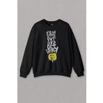 Unisex Sweatshirt Chill Out And Get Grimey Relax Smile Gülen Surat Baskılı Sweat