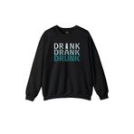Unisex Sweatshirt Drink Drank Drunk Tipografi Baskılı Sweat Siyah