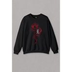 Unisex Sweatshirt Ejder Dragon Uzak Doğu Japanese Drake Japonca Baskılı Sweat Siyah