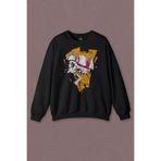 Unisex Sweatshirt Kurukafa Metal Skull Rock Baskılı Sweat Siyah