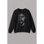 Unisex Sweatshirt Metal Poster Ernosto Che Guevara Hafl Face Yarım Yüz Baskılı Sweat Siyah