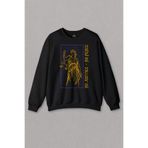 Unisex Sweatshirt No Justice No Peace Adalet Barış Urban Street Culture Urban Wear Baskılı Sweat Siyah