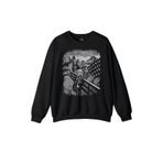 Unisex Sweatshirt Scream Edward Munch Tablo Korku Ressam Siyah Baskılı Sweat Siyah