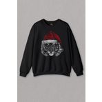 Unisex Sweatshirt Tiger Wild Cat Kaplan Fesli Noel ŞapkAli Yılbaşı Christmas Baskılı Sweat
