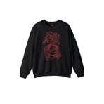 Unisex Sweatshirt Viking Fenrir Wolf Vikings Kurt Kafa Street Urban Baskılı Sweat Siyah