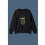Unisex Sweatshirt Yıldırım Gothic Sakallı Heykel Baskılı Sweat