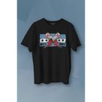 Unisex T-shirt Eldiven Blue Flag CM Punk Fitness Dövüş Boks Gym Spor Baskılı Siyah Tişört Siyah