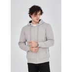 Unisex Tam Fermuarlı Kapşonlu SweatShirt - Boyalı Gri
