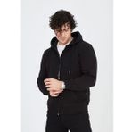 Unisex Tam Fermuarlı Kapşonlu SweatShirt - Siyah