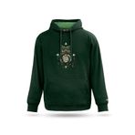 Unisex Tasarım Sweatshirt Baykuş ve Zaman Tasarım Kapşonlu Sweatshirt, Nefti Yeşil, S