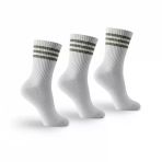 Unisex Tenis Çorabı 3’Lü Set – Pamuklu, Nefes Alabilir, Günlük & Spor Kullanımına Uygun Beyaz Çorap