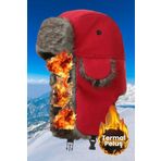 Unisex Termal Peluş Kürklü Pilot Şapka