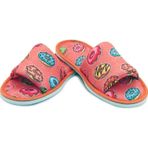 Unisex Turuncu Donut Desenli Önü Açık Çeyiz Bohça Ev Terliği