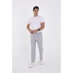 Unisex Üç Iplik Basic Eşofman Özel Tasarım Pantolon - Gri - XL