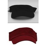 Unisex Uv Koruyucu Vizör Kasket Siperlik Tenis Şapka Kırmızı-siyah Set
