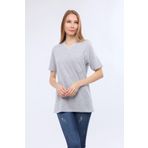 Unisex V Yaka Gri Kısa Kollu Süprem Iş Tişörtü - V Yaka T-shirt Gri-6XL