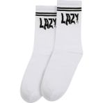 Unisex Vegan Beyaz Çorap - Lazy Tasarım - Standart - Çok Renkli