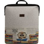 Unisex Vegan Gri Sırt Çantası - The Wise Owl Tasarım - Renkli