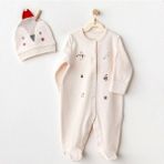 Unisex Yılbaşı Pengueni Temalı Şapkalı Bebek Tulum – Sevimli ve Konforlu Yılbaşı Tulum - Çok Renkli - 3 - 6 Ay